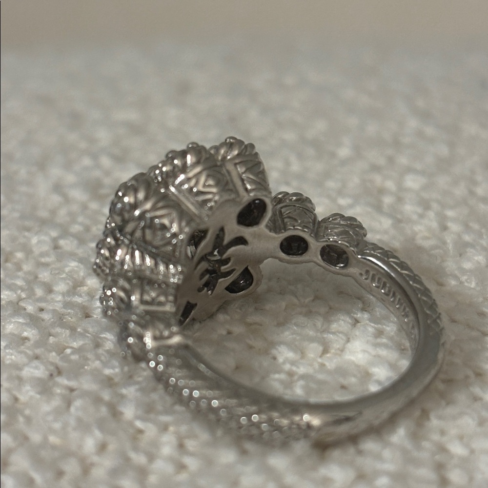 Judith Ripka Sterling Silver Floral Cluster Ring with Clear CZ Stones - Picture 4 of 6